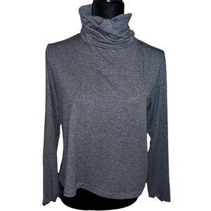 Comfy USA Desigual Cowl & Turtlenecks Dark Gray Crop Top Size S